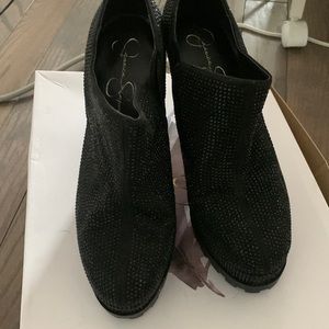 Jessica Simpson Black Glitter high heels